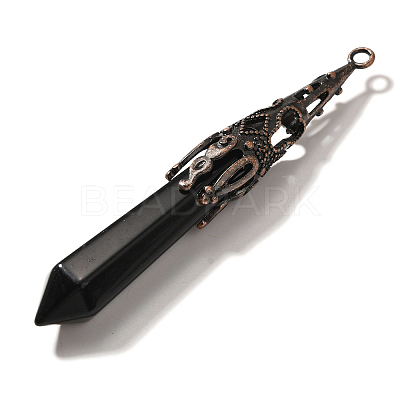 Natural Obsidian Pointed Big Pendants G-P560-02R-06-1
