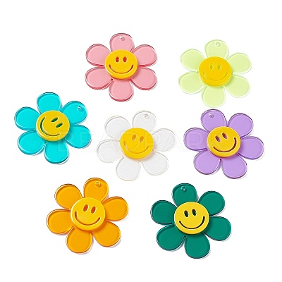 Transparent Acrylic Big Pendants OACR-P012-AM-1