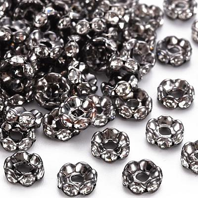 Brass Grade A Crystal Rhinestone Spacer Beads RB-A006-6MM-B-1