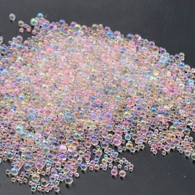 AB Color Plated 3D Nail Art Glass Mini Ball Beads LS-MRMJ-WH0064-40E-1