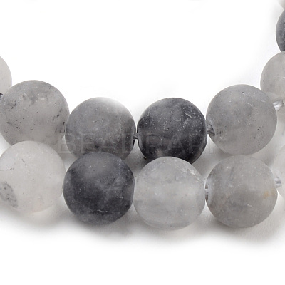 Natural Cloudy Quartz Beads Strands G-Q462-76-8mm-1
