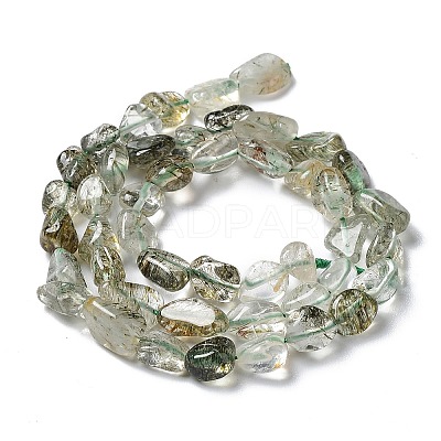 Natural Green Rutilated Quartz Beads Strands G-I351-A09-1