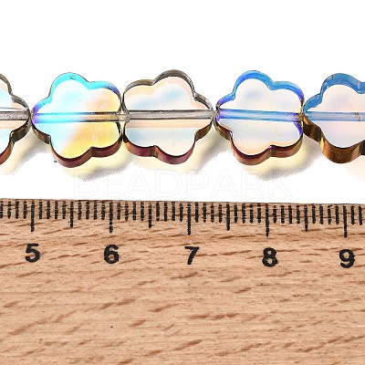 Electroplated Transparent Glass Beads Strands GL-CBA98F0-07C-1