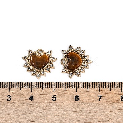 Natural Tiger Eye Heart Pendants STAS-I325-145G-02-1