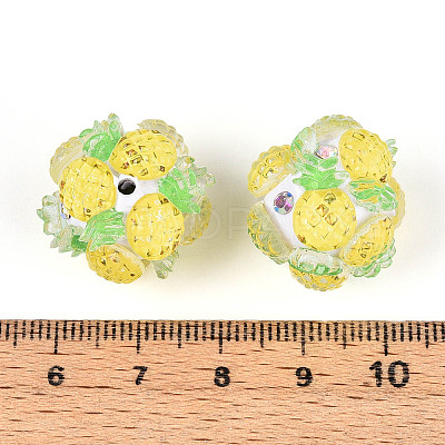 Fruit Round Resin Beads RESI-T059-03N-1