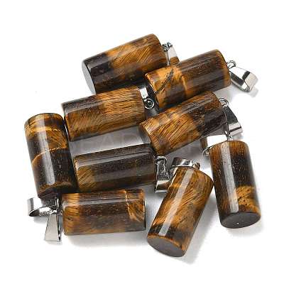 Natural Tiger Eye Pendants G-B127-17P-01-1