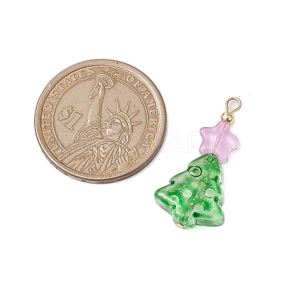 Star Transparent Glass Charms PALLOY-JF02751-1