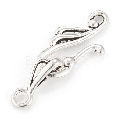 Tibetan Style Antique Silver Wing Hook and Eye Clasps X-LF1157Y-1