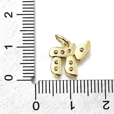 Brass Micro Pave Cubic Zirconia Pendants X-KK-K400-36G-1