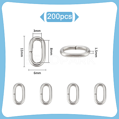 200Pcs 304 Stainless Steel Linking Rings STAS-UN0060-35-1