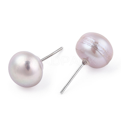 Natural Pearl Stud Earrings PEAR-N020-10A-1