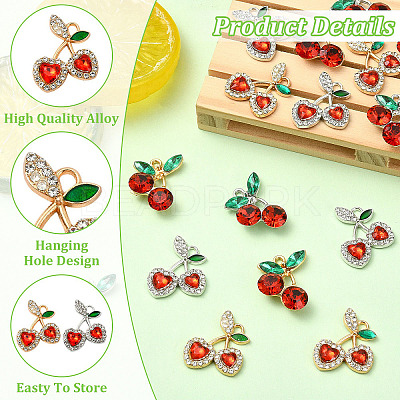 16Pcs 4 Styles Alloy Rhinestone Pendants FIND-YW0012-48-1