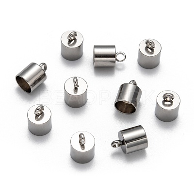 Tarnish Resistant 304 Stainless Steel Cord Ends X-STAS-E020-8-1