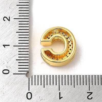 Brass Micro Pave Clear Cubic Zirconia Charms ZIRC-C009-01G-C-1