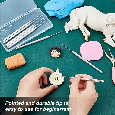 8Pcs Polymer Clay Sculpture Tool DIY-UN0004-15-1