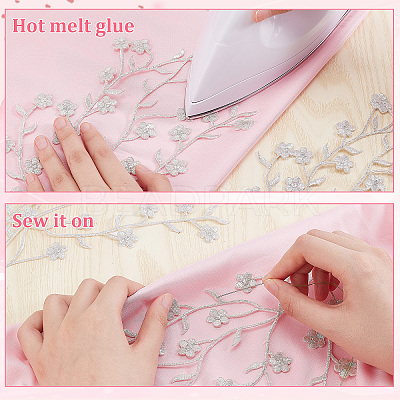 Plum Blossom Shape Appliques PATC-WH0007-11A-1