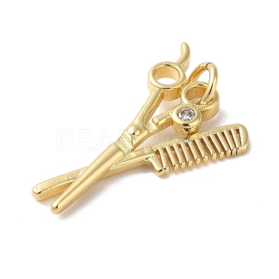 Rack Plating Brass & Cubic Zirconia Pendants KK-L216-062G-1