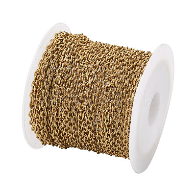 PVD Vacuum Plating 304 Stainless Steel Textured Cable Chains CHS-TA0001-05G-1