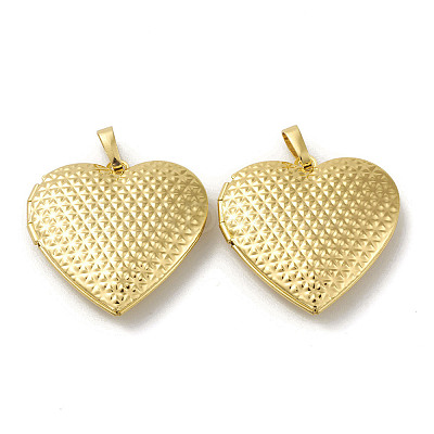 Rack Plating Brass Locket Pendants KK-G452-04G-1