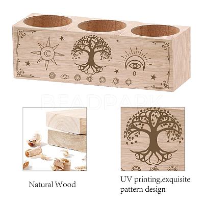 3 Hole Wood Candle Holders DIY-WH0375-006-1