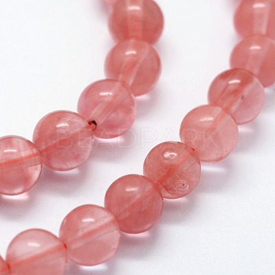 Cherry Quartz Glass Beads Strands G-I199-28-12mm-1