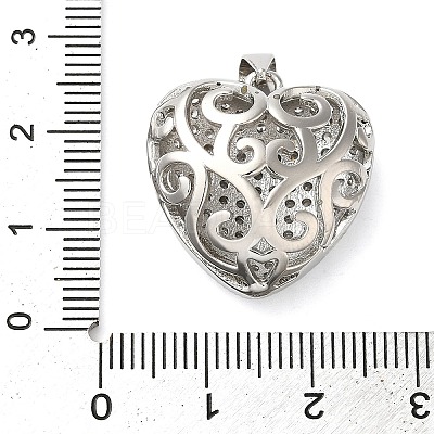 Brass Micro Pave Clear Cubic Zirconia Pendants KK-B094-06P-1