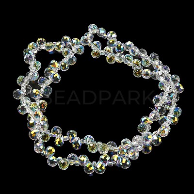 AB Color Plated Electroplate Transparent Glass Beads Strands EGLA-M030-01A-AB01-1