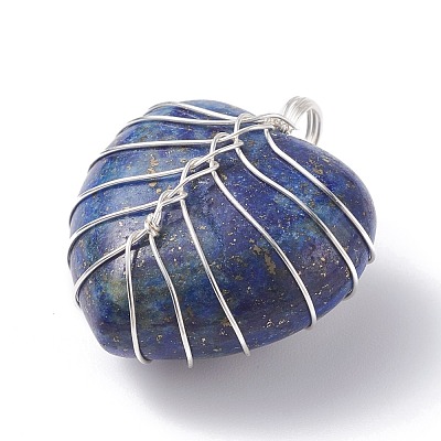 Natural Lapis Lazuli Pendants PALLOY-JF01283-04-1