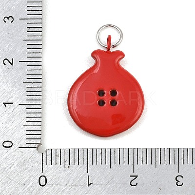 Button 304 Stainless Steel Enamel Pendants SA-CBAE390-01A-1