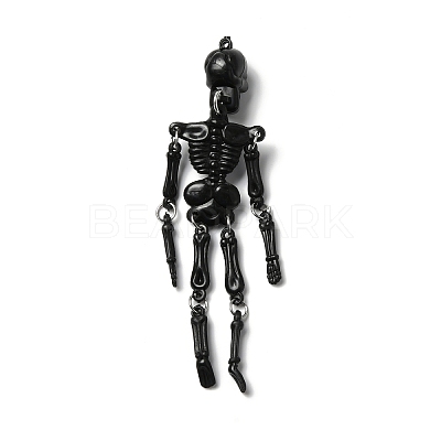 Halloween Luminous PVC Skeleton Pendants HJEW-B007-02-1