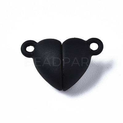 Spray Painted Alloy Magnetic Clasps with Loops PALLOY-T080-19A-01-NR-1