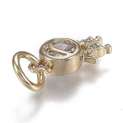 Brass Micro Pave Clear Cubic Zirconia Pendants ZIRC-Z003-17G-1