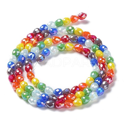 Electroplated Glass Beads Strands GLAA-B013-01F-1