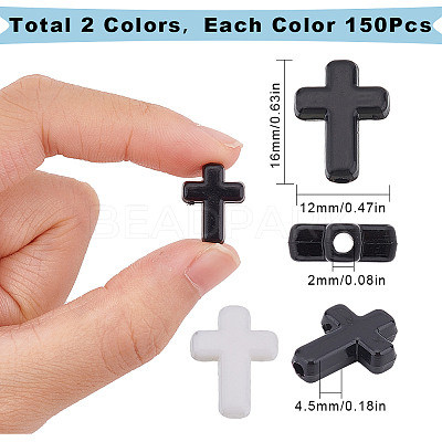 300Pcs 2 Colors Opaque Acrylic Beads SACR-SC0001-17-1