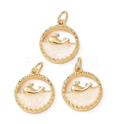 Brass Resin Pendants RE-H001-01G-01-1