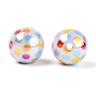 Printed Opaque Acrylic Beads MACR-T048-05B-1