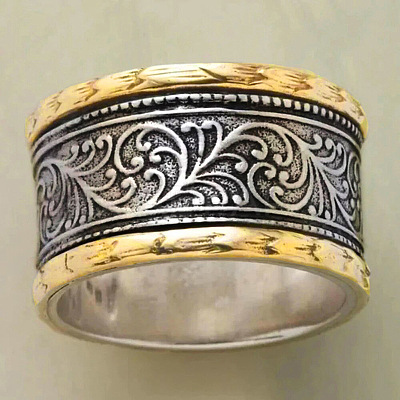 Brass Wide Band Finger Rings for Women WG6EEAC-01-1
