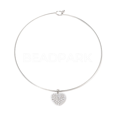 Brass with ABS Imitation Pearl Charm Necklace BJEW-Q350-05C-P-1
