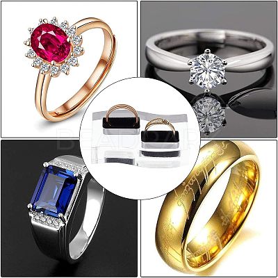 Acrylic with Flannelette Ring Displays RDIS-WH0006-04-1