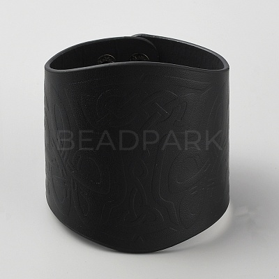 Imitation Leather Witch Knot Cord Bracelet with Alloy Buckles BJEW-WH0020-63B-02-1