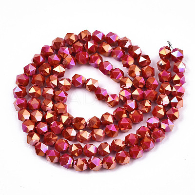 Electroplate Opaque Glass Beads Strands X-EGLA-T019-05U-1