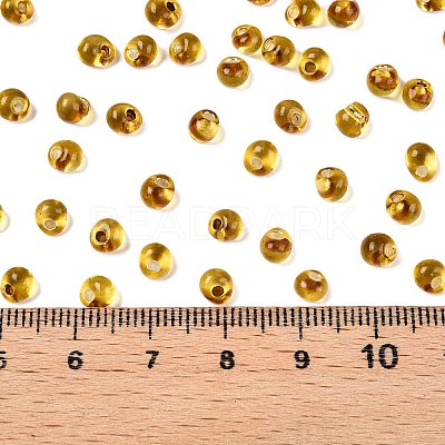6/0 Baking Paint Transparent Fringe Glass Seed Beads SEED-N006-06C-1