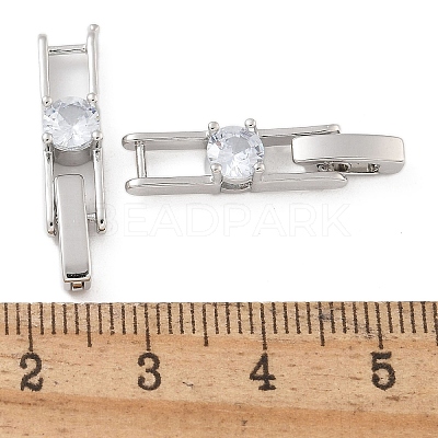 Rack Plating Brass Micro Pave Cubic Zirconia Watch Band Clasps KK-A234-016P-02-1