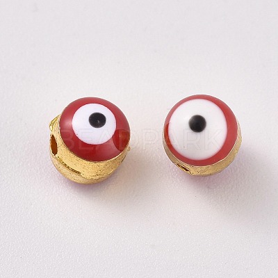 Alloy Enamel European Beads LS-ENAM-WH0047-14L-1