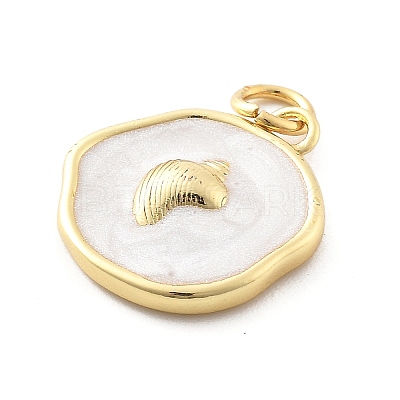 Ocean Theme Brass Enamel Pendants KK-Q029-01F-G-1