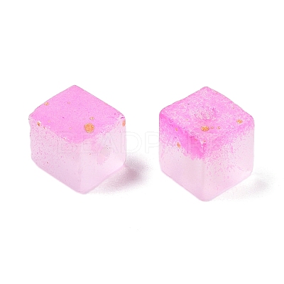 Frosted Glass Beads with Golden Glitter Powder DGLA-NH001-6mm-01H-1