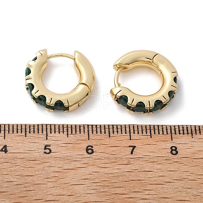 Green Cubic Zirconia Hoop Earrings X-EJEW-C022-08G-1