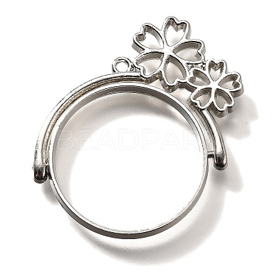 Rotatable Alloy Swivel Open Back Bezel Pendants PALLOY-I223-20P-1