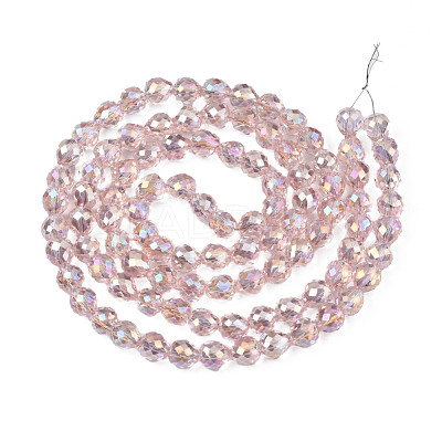 Electroplate Transparent Glass Beads Strands EGLA-N002-26-C01-1