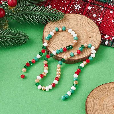 Christmas Theme Glass Beads Strands GLAA-YW0001-82A-1